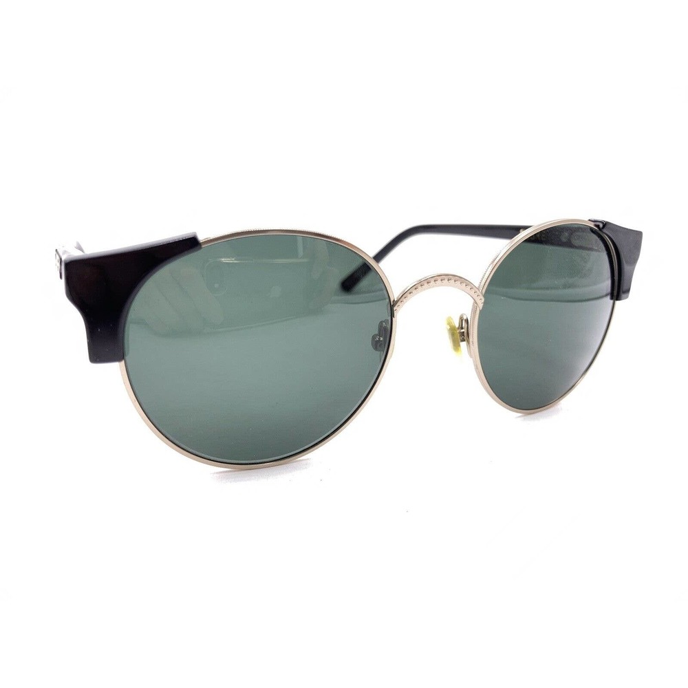 Sabre Sheena SV207-123 Black Matte Gold Round Sunglasses Gray Lens Men Women